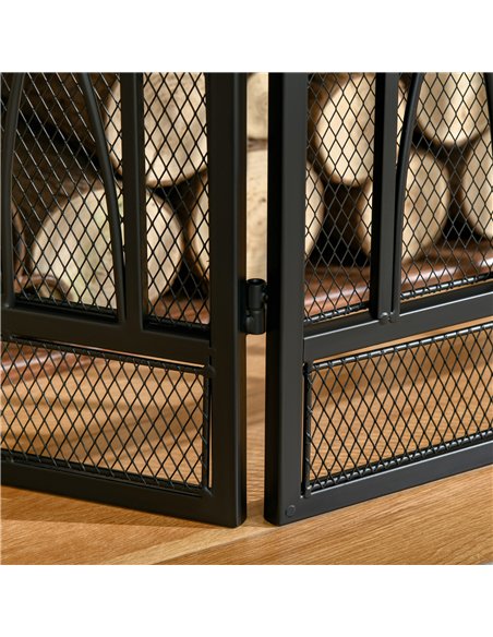 HOMCOM 126cm 3-Panel Metal Folding Fireplace Screen Heat Flame Protective Guard Child Pet Home Spark Barrier Surround w/ Mesh Pa