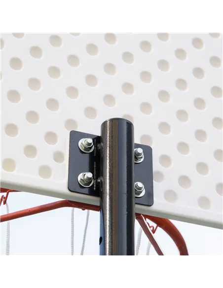 HOMCOM Basketball Hoop Stand Portable Adjustable Height 2.1-2.6m w/ Wheels, Sturdy Rim Stable Base, Red