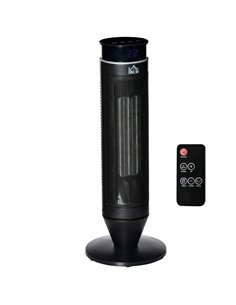 HOMCOM 21 Inch Space Heater, 1000W/2000W Ceramic Electric Heater and Fan, Overheating & Tip-Over Protection, 8H Timer, 42° Oscil
