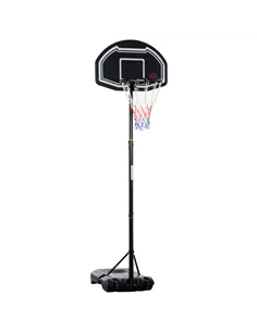 HOMCOM Adjustable Basketball Hoop and Stand, with Wheels and Weight Base Black