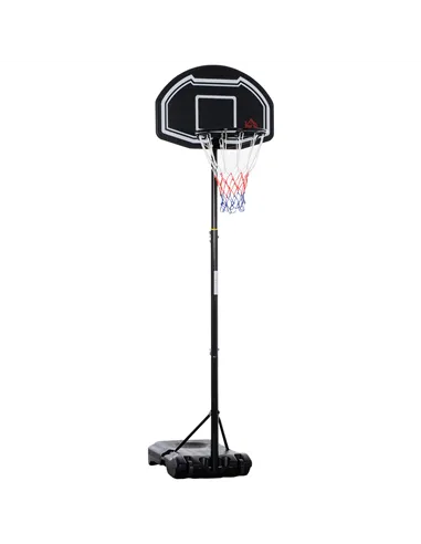 HOMCOM Adjustable Basketball Hoop and Stand, with Wheels and Weight Base Black