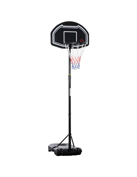 HOMCOM Adjustable Basketball Hoop and Stand, with Wheels and Weight Base Black