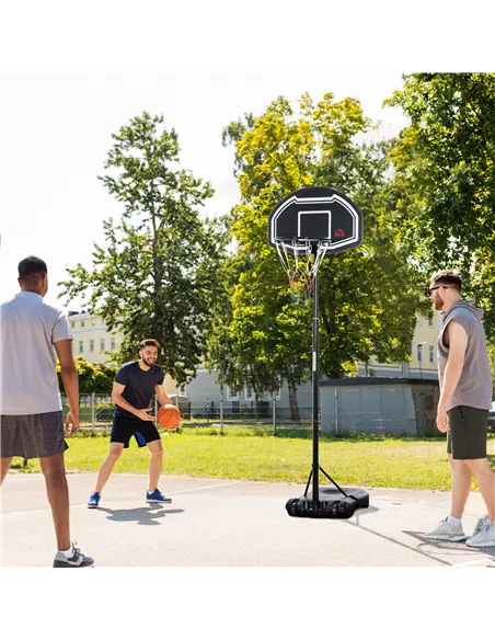 HOMCOM Adjustable Basketball Hoop and Stand, with Wheels and Weight Base Black