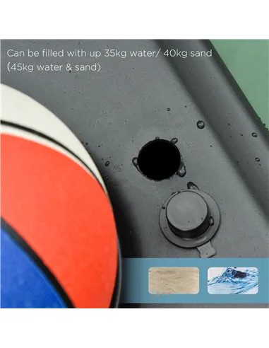 HOMCOM Adjustable Basketball Hoop and Stand, with Wheels and Weight Base Black