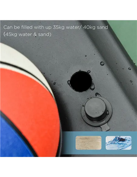 HOMCOM Adjustable Basketball Hoop and Stand, with Wheels and Weight Base Black