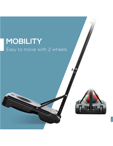 HOMCOM Adjustable Basketball Hoop and Stand, with Wheels and Weight Base Black