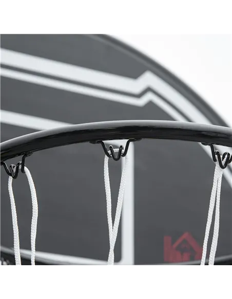HOMCOM Adjustable Basketball Hoop and Stand, with Wheels and Weight Base Black