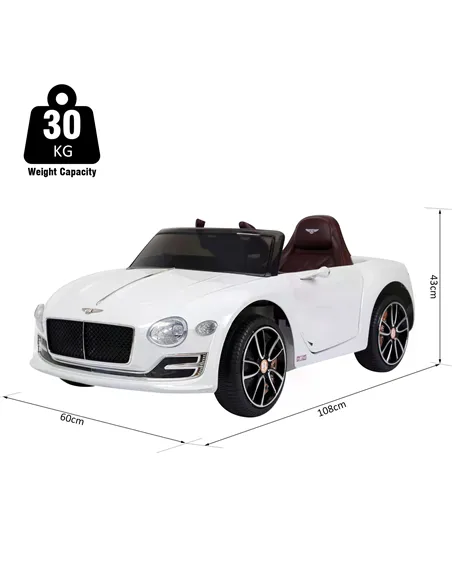 HOMCOM Kids Electric Car Kids Ride on Toys W/ LED Lights-White
