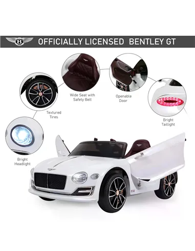 HOMCOM Kids Electric Car Kids Ride on Toys W/ LED Lights-White