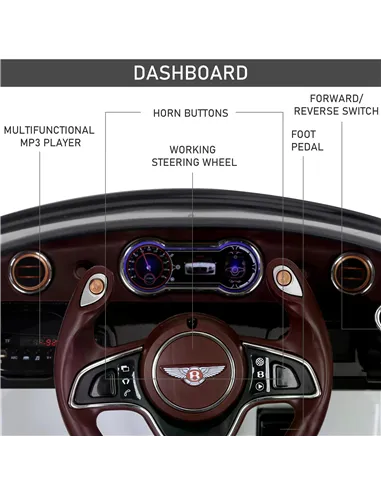 HOMCOM Kids Electric Car Kids Ride on Toys W/ LED Lights-White