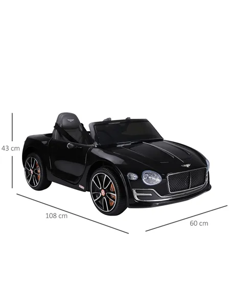 HOMCOM Bentley GT Licensed 12V Electric Car for Kids, Kid's Electric Ride on with Remote Control, Ride on Car with LED Lights, M