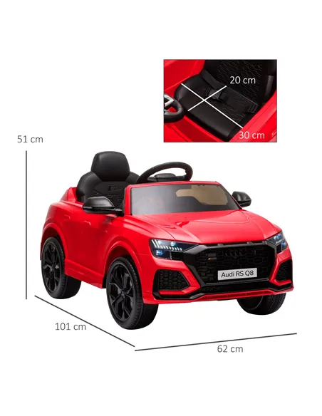 HOMCOM Audi RS Q8 Licensed Electric Car for Kids, 6V Kids' Electric Ride on with Remote Control, 7Ah Big Battery, Lights Bluetoo
