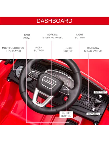 HOMCOM Audi RS Q8 Licensed Electric Car for Kids, 6V Kids' Electric Ride on with Remote Control, 7Ah Big Battery, Lights Bluetoo