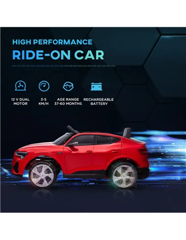 HOMCOM Audi E-tron Licensed 12V Kids' Electric Ride on, Electric Car for Kids, with Parental Remote, Music Lights MP3, Suspensio