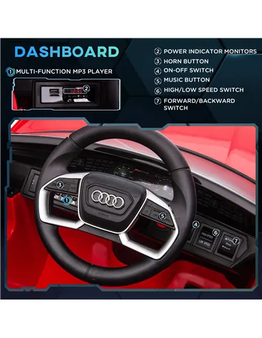 HOMCOM Audi E-tron Licensed 12V Kids' Electric Ride on, Electric Car for Kids, with Parental Remote, Music Lights MP3, Suspensio