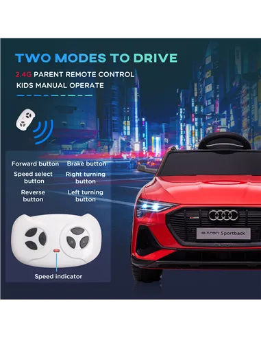 HOMCOM Audi E-tron Licensed 12V Kids' Electric Ride on, Electric Car for Kids, with Parental Remote, Music Lights MP3, Suspensio