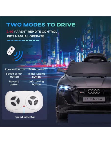 HOMCOM Audi E-tron Licensed 12V Kids' Electric Ride on, Electric Car for Kids, with Parental Remote, Music Lights MP3, Suspensio