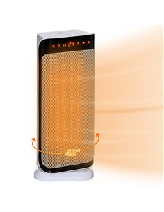 HOMCOM 2000W Electric Heater, PTC Ceramic Portable Fan Heater with Overheating & Tip-Over Protection, 8H Timer, 45° Oscillating 