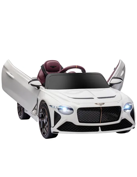 HOMCOM Bentley Bacalar Licensed 12V Kids Electric Car, with Remote Control, White