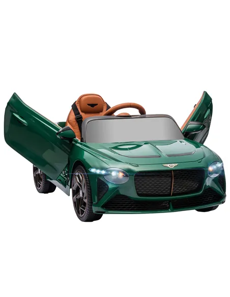 HOMCOM Bentley Bacalar Licensed 12V Kids Electric Car, with Remote Control, Horn, Lights, Music, Suspension Wheels, Green
