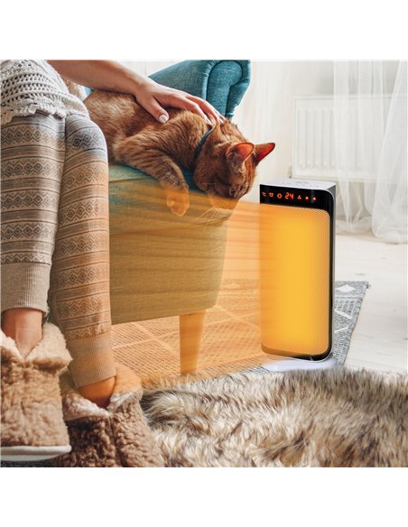 HOMCOM 2000W Electric Heater, PTC Ceramic Portable Fan Heater with Overheating & Tip-Over Protection, 8H Timer, 45° Oscillating 