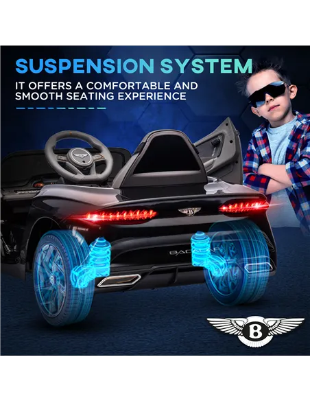 HOMCOM Bentley Bacalar Licensed 12V Kids Electric Car, with Remote Control, Black