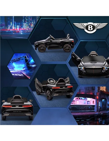 HOMCOM Bentley Bacalar Licensed 12V Kids Electric Car, with Remote Control, Black