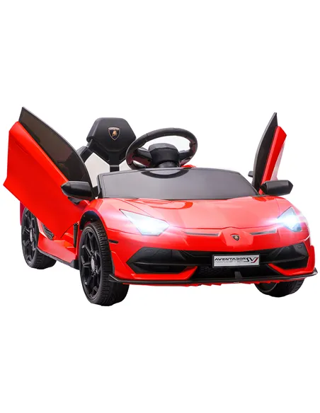 HOMCOM Lamborghini Licensed 12V kids Electric Car w/ Butterfly Doors, Remote, Music, Horn, Suspension - Red