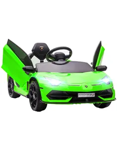 HOMCOM Lamborghini Licensed 12V kids Electric Car w/ Butterfly Doors, Remote, Music, Horn, Suspension - Green