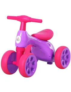HOMCOM Baby Balance Bike Toddler Training Walker Smooth Rubber Wheels Ride on Toy Storage Bin Gift for Boys Girls Violet Fuchsia