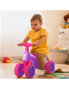 HOMCOM Baby Balance Bike Toddler Training Walker Smooth Rubber Wheels Ride on Toy Storage Bin Gift for Boys Girls Violet Fuchsia 2