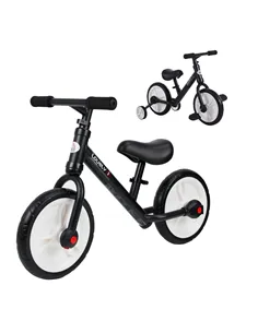 HOMCOM 11 Inch Kids Balance Bike Training Pedal Bicycle W/ Removable Stabilizers EVA Tyres Adjustable Seat Height 2 to 5 Years G