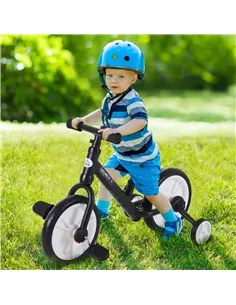 HOMCOM 11 Inch Kids Balance Bike Training Pedal Bicycle W/ Removable Stabilizers EVA Tyres Adjustable Seat Height 2 to 5 Years G 2