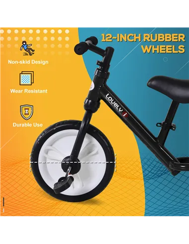 HOMCOM 11 Inch Kids Balance Bike Training Pedal Bicycle W/ Removable Stabilizers EVA Tyres Adjustable Seat Height 2 to 5 Years G