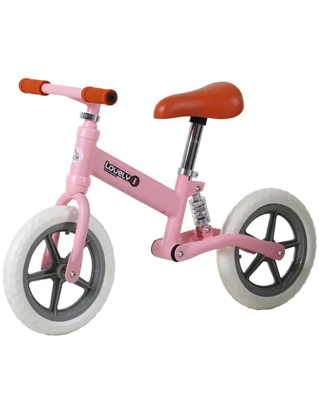 HOMCOM 12" Kids Balance Bike No Pedal Bicycle EVA Tire Adjustable Seat Toddler Training Bike W/ Shock Absorber 2 - 5 Years Gift 