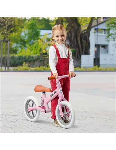 HOMCOM 12" Kids Balance Bike No Pedal Bicycle EVA Tire Adjustable Seat Toddler Training Bike W/ Shock Absorber 2 - 5 Years Gift 