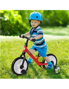 HOMCOM 11 Inch Kids Balance Bike Training Pedal Bicycle W/ Removable Stabilizers EVA Tyres Adjustable Seat Height 2 to 5 Years G 2