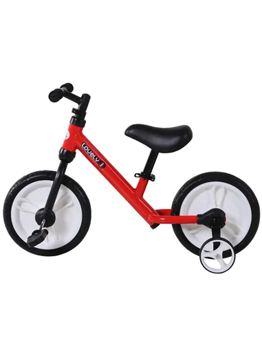 HOMCOM 11 Inch Kids Balance Bike Training Pedal Bicycle W/ Removable Stabilizers EVA Tyres Adjustable Seat Height 2 to 5 Years G