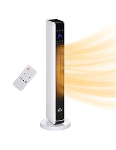 HOMCOM 1100W/2200W Space Heater with 65° Oscillation & 8-Hour Timer and Overheat & Tip Over Protection, Room Heater with 2 Heat 
