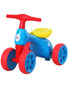 HOMCOM Baby Balance Bike Toddler Training Walker Smooth Rubber Wheels Ride on Toy Storage Bin Gift for Boys Girls Blue Red