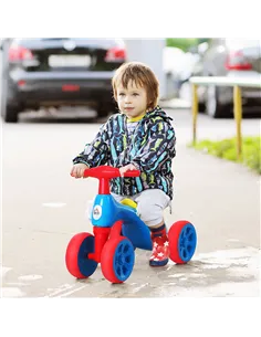 HOMCOM Baby Balance Bike Toddler Training Walker Smooth Rubber Wheels Ride on Toy Storage Bin Gift for Boys Girls Blue Red 2