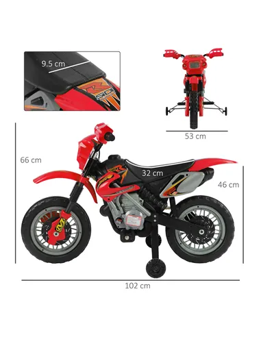 HOMCOM 6V Kids Child Electric Motorbike Ride on Motorcycle Scooter Children Toy Gift for 3-6 Years (Red)