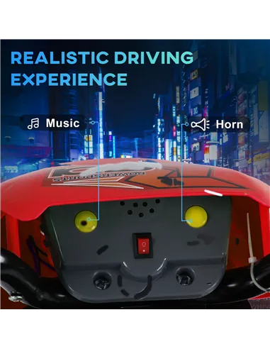 HOMCOM 6V Kids Child Electric Motorbike Ride on Motorcycle Scooter Children Toy Gift for 3-6 Years (Red)