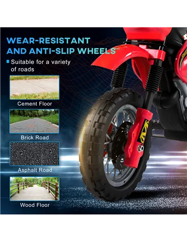 HOMCOM 6V Kids Child Electric Motorbike Ride on Motorcycle Scooter Children Toy Gift for 3-6 Years (Red)