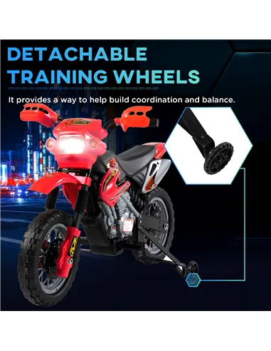 HOMCOM 6V Kids Child Electric Motorbike Ride on Motorcycle Scooter Children Toy Gift for 3-6 Years (Red)