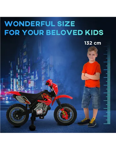 HOMCOM 6V Kids Child Electric Motorbike Ride on Motorcycle Scooter Children Toy Gift for 3-6 Years (Red)