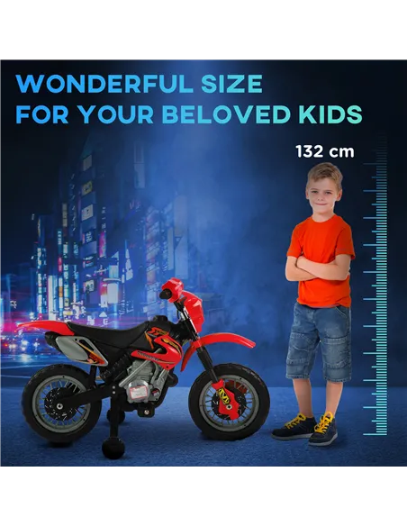 HOMCOM 6V Kids Child Electric Motorbike Ride on Motorcycle Scooter Children Toy Gift for 3-6 Years (Red)