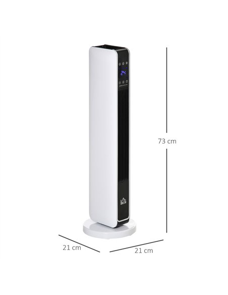 HOMCOM 1100W/2200W Space Heater with 65° Oscillation & 8-Hour Timer and Overheat & Tip Over Protection, Room Heater with 2 Heat 