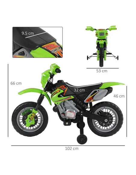 HOMCOM 6V Kids Child Electric Motorbike Ride on Motorcycle Scooter Children Toy Gift for 3-6 Years (Green)