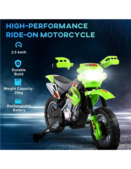 HOMCOM 6V Kids Child Electric Motorbike Ride on Motorcycle Scooter Children Toy Gift for 3-6 Years (Green)